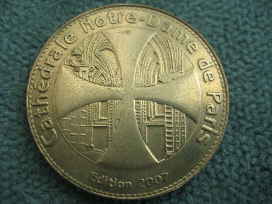 Монета жетон Notre-dame de paris 2007 год
