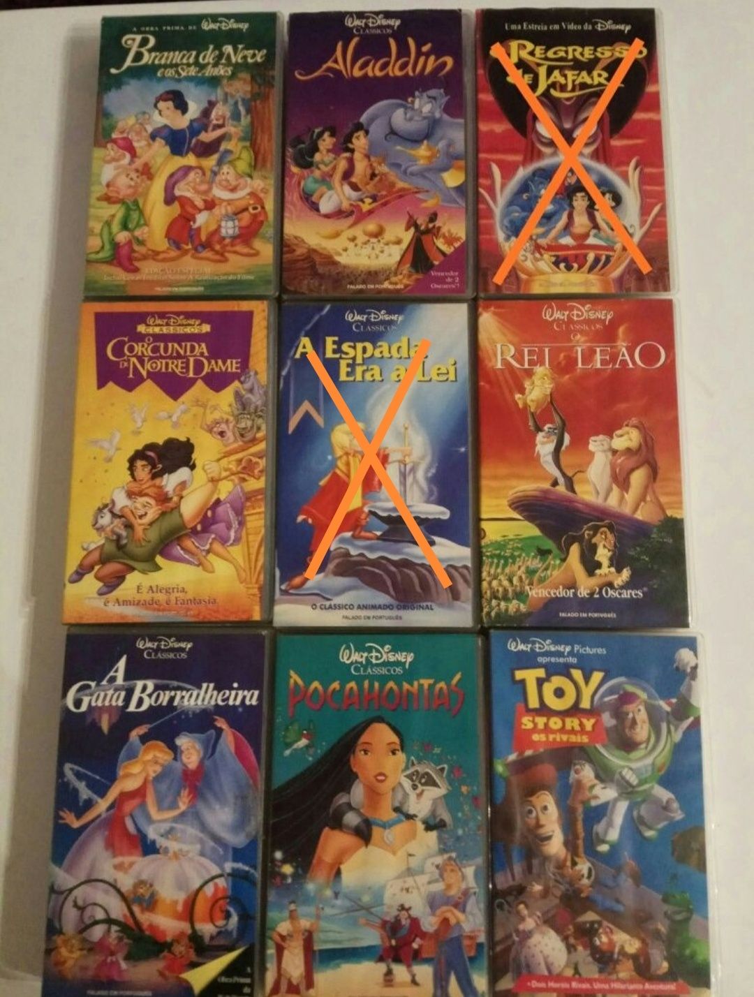 Cassetes VHS da Disney