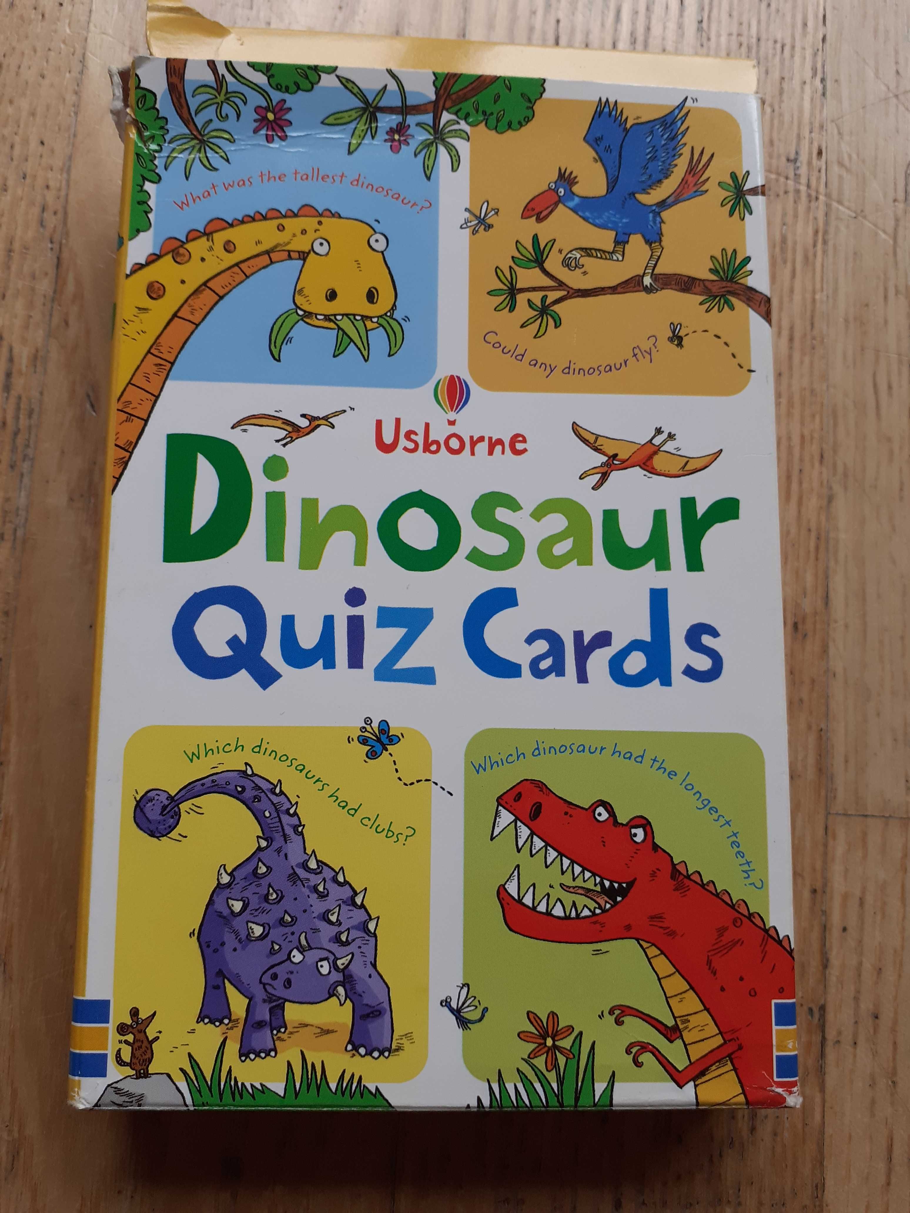 USBORNE Dinosaur Quiz Cards gra 450 pytań i odp po angielsku dinozaury