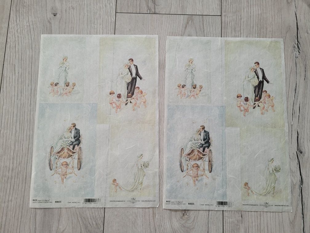 Papier ryżowy decoupage ITD R0655 ślub