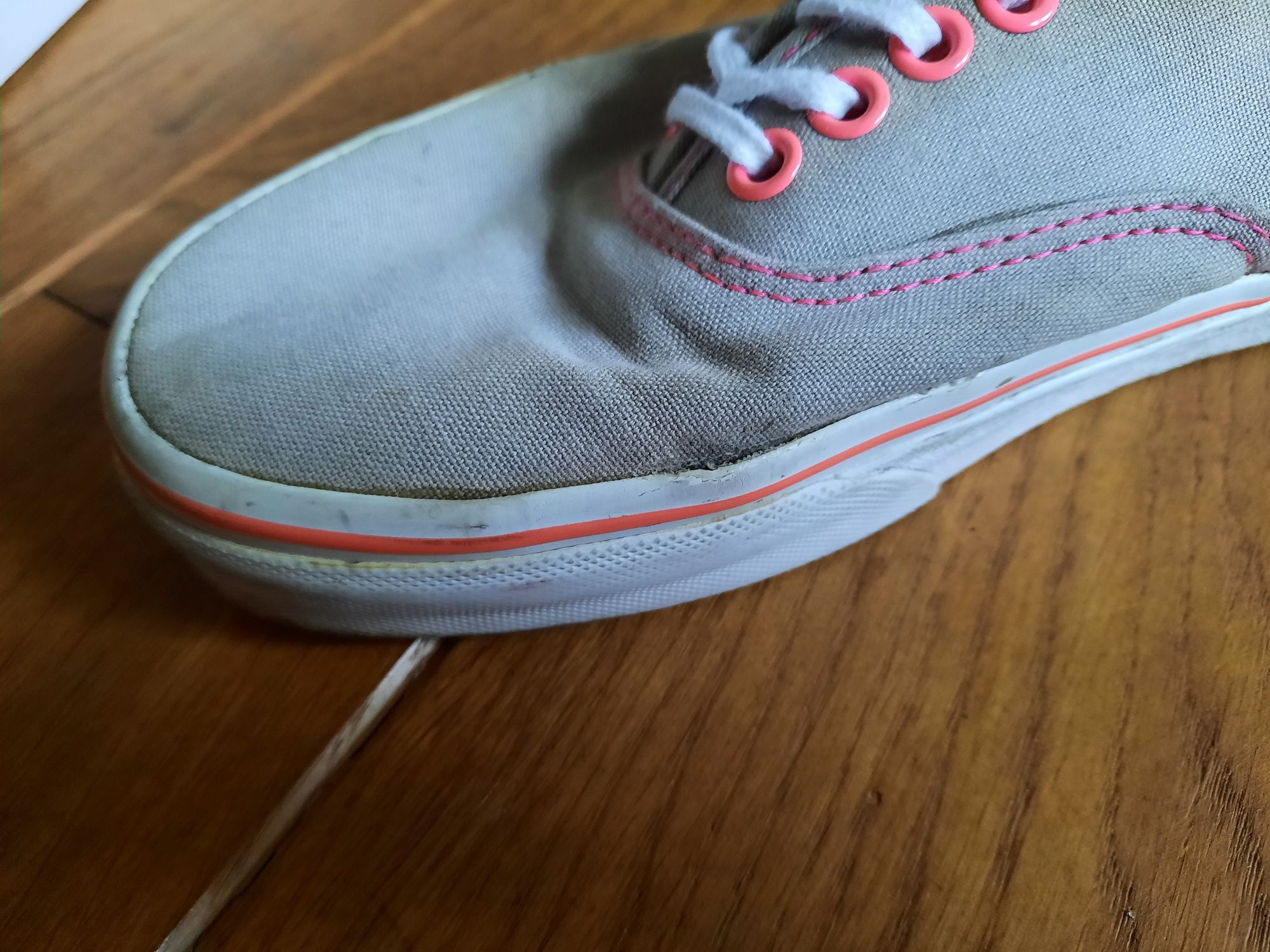 Szaro-różowe trampki Vans authentic rozmiar 39 używane, stan dobry