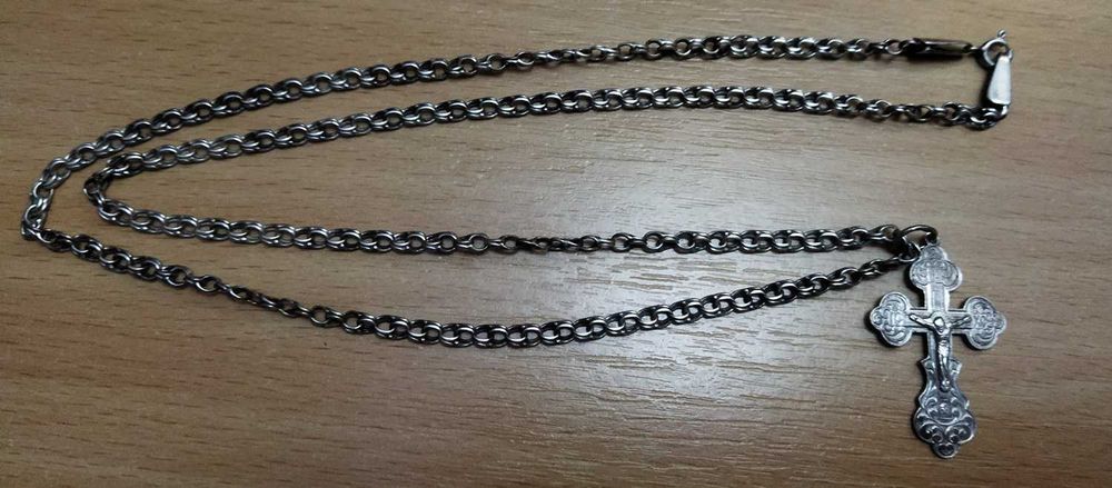 Цепочка + крест 925 пробы.