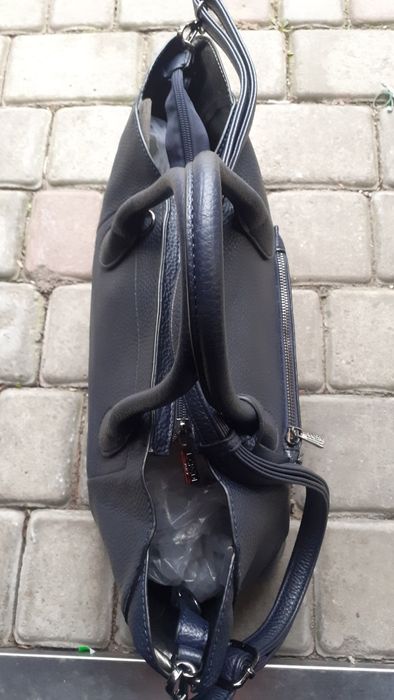 темно-синяя кожаная сумка-тоут трансформер L.CrediГермания.43*31*25*18