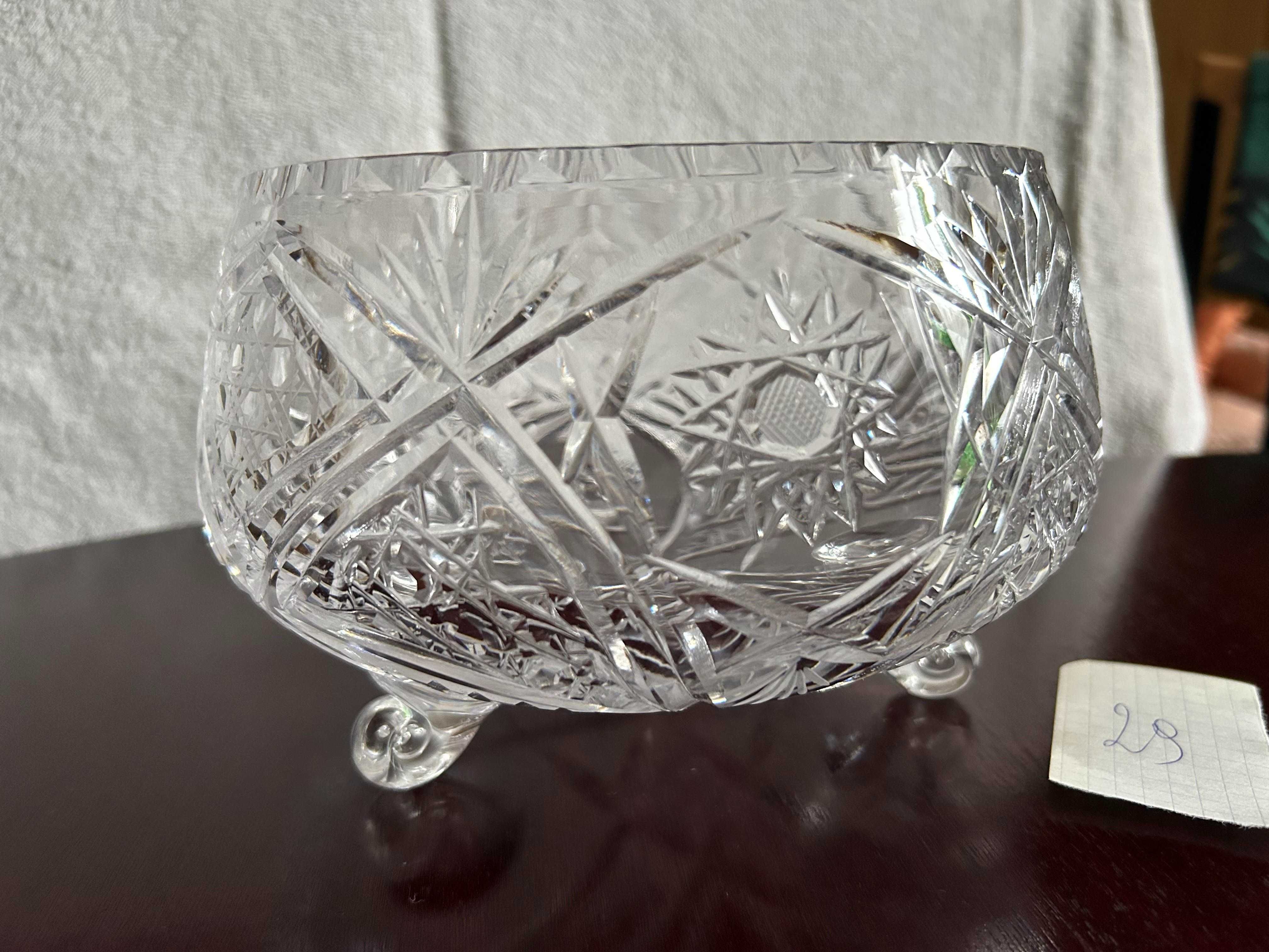 Kryształowa misa na nóżkach 17 cm