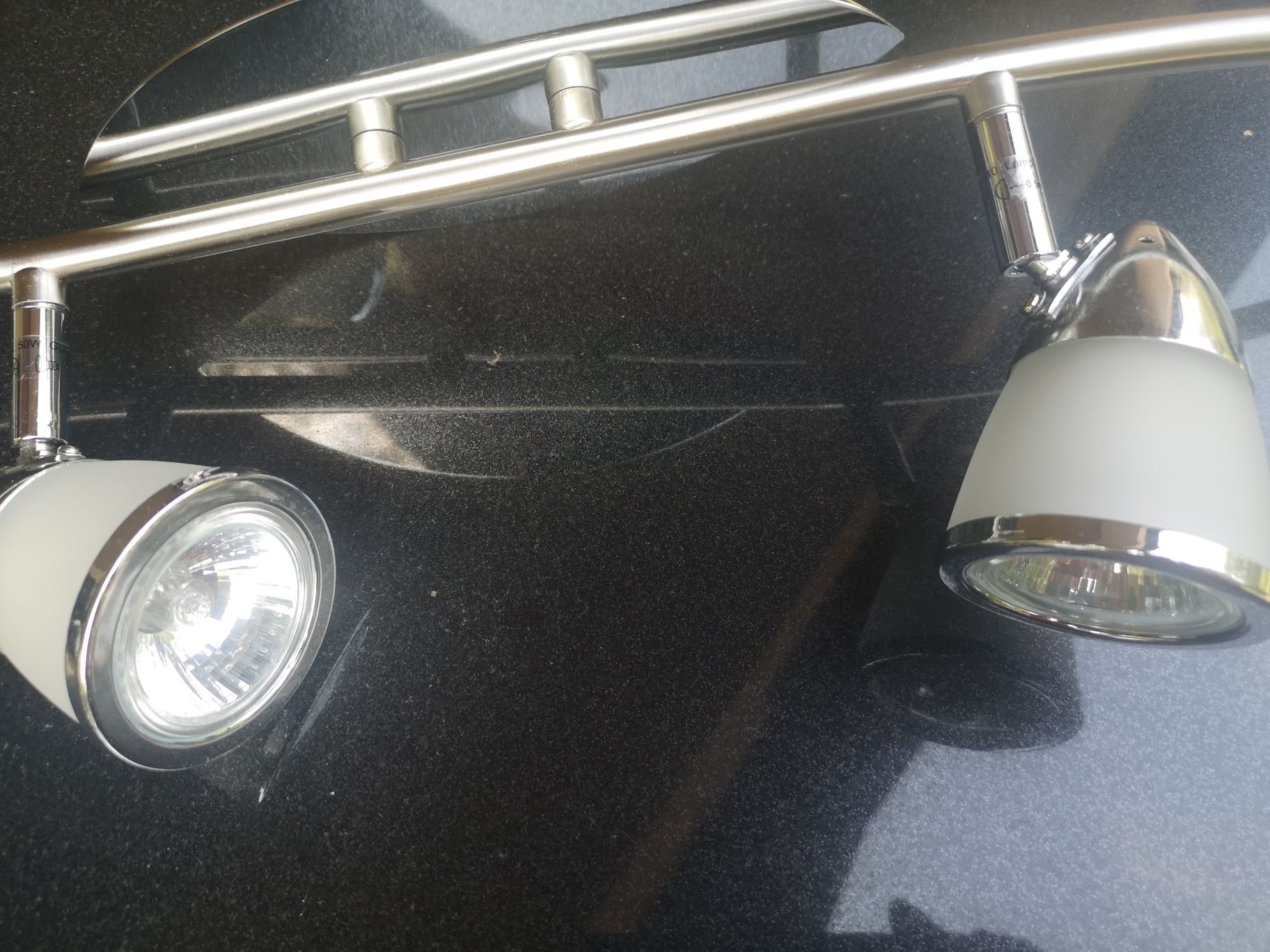Nowa, Lampa listwa regulowane 4 reflektorki spot light inox szkło