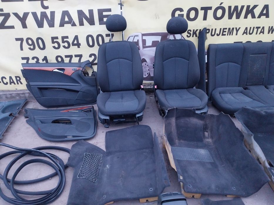 Mercedes w211 sedan E wnętrze tapicerka fotele dywany KPL boczki dekor