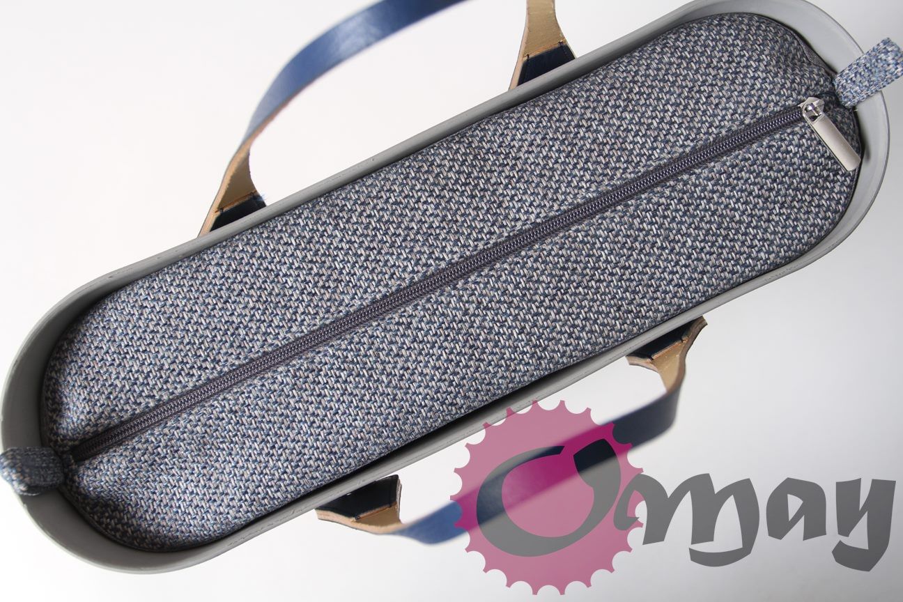 organizer OBAG STANDARD szary niebieska plecionka 2 kieszenie OMAY.PL