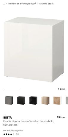 Ikea - Besta 60x64x42 - estante / aparador - branco brilho