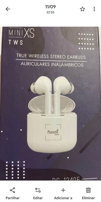 Fones sem fios usados