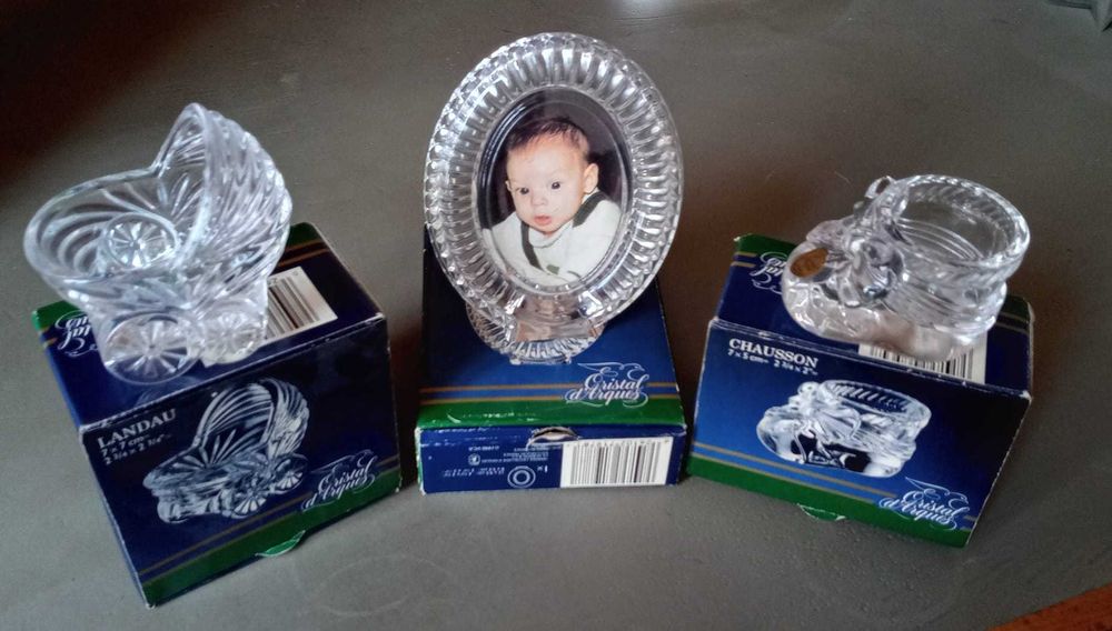 Três peças decorativas em Cristal