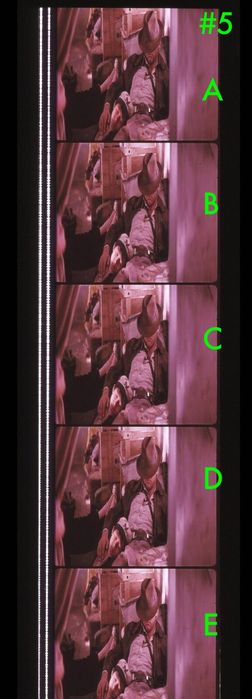 Fotogramas em película do filme Indiana Jones - Temple of Doom