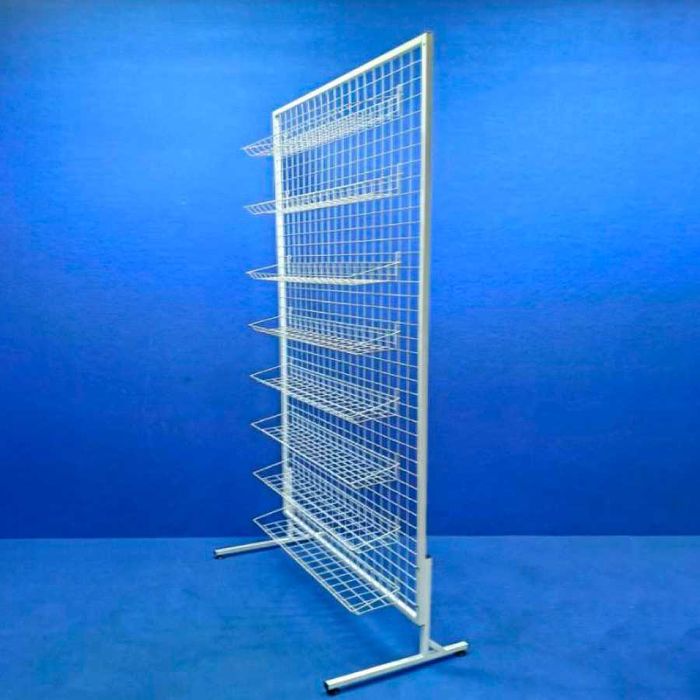Сітчастий дисплей стенд з гачками і полицями, сітка торгова