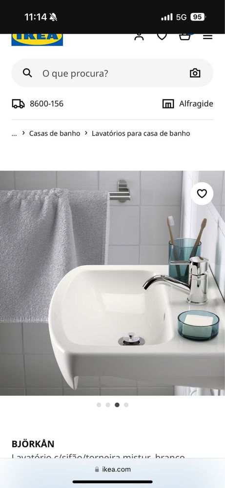 Vendo lavatório ikea NOVO (com cifão e torneira misturadora)