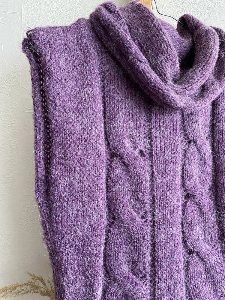 Pulower sweter S fioletowy moherowy