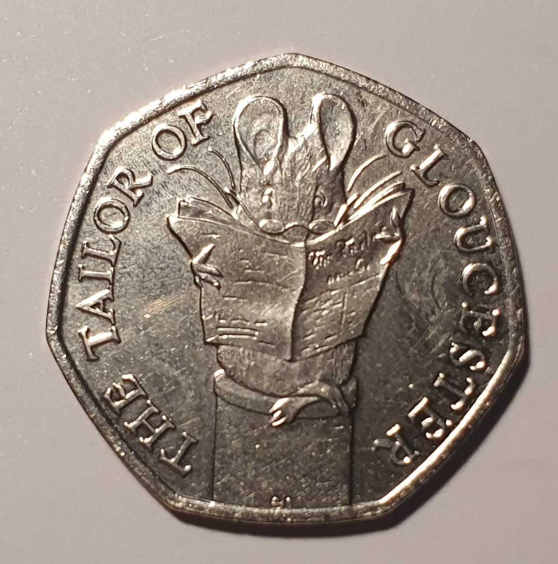 Moeda 50 Pence Beatrix Potter - The Tailor of Gloucester 2018