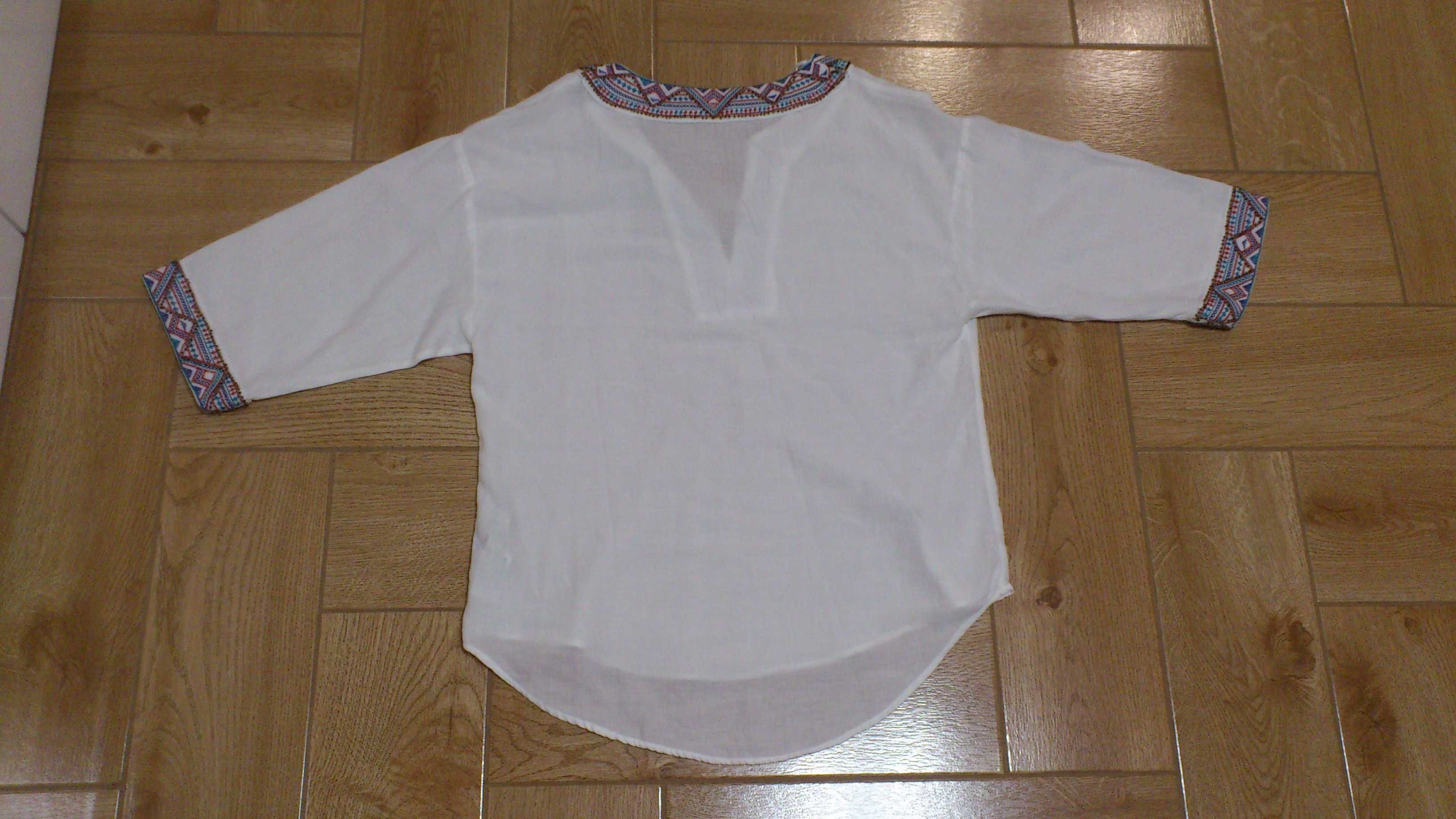 Вышиванка белая хлопковая Зара Вишиванка жіноча Zara Basic Сорочка р.M