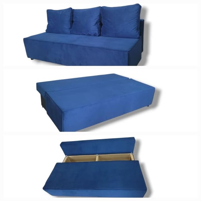 Kanapa rozkładana sofa 3-osobowa z pojemnikiem funkcja spania