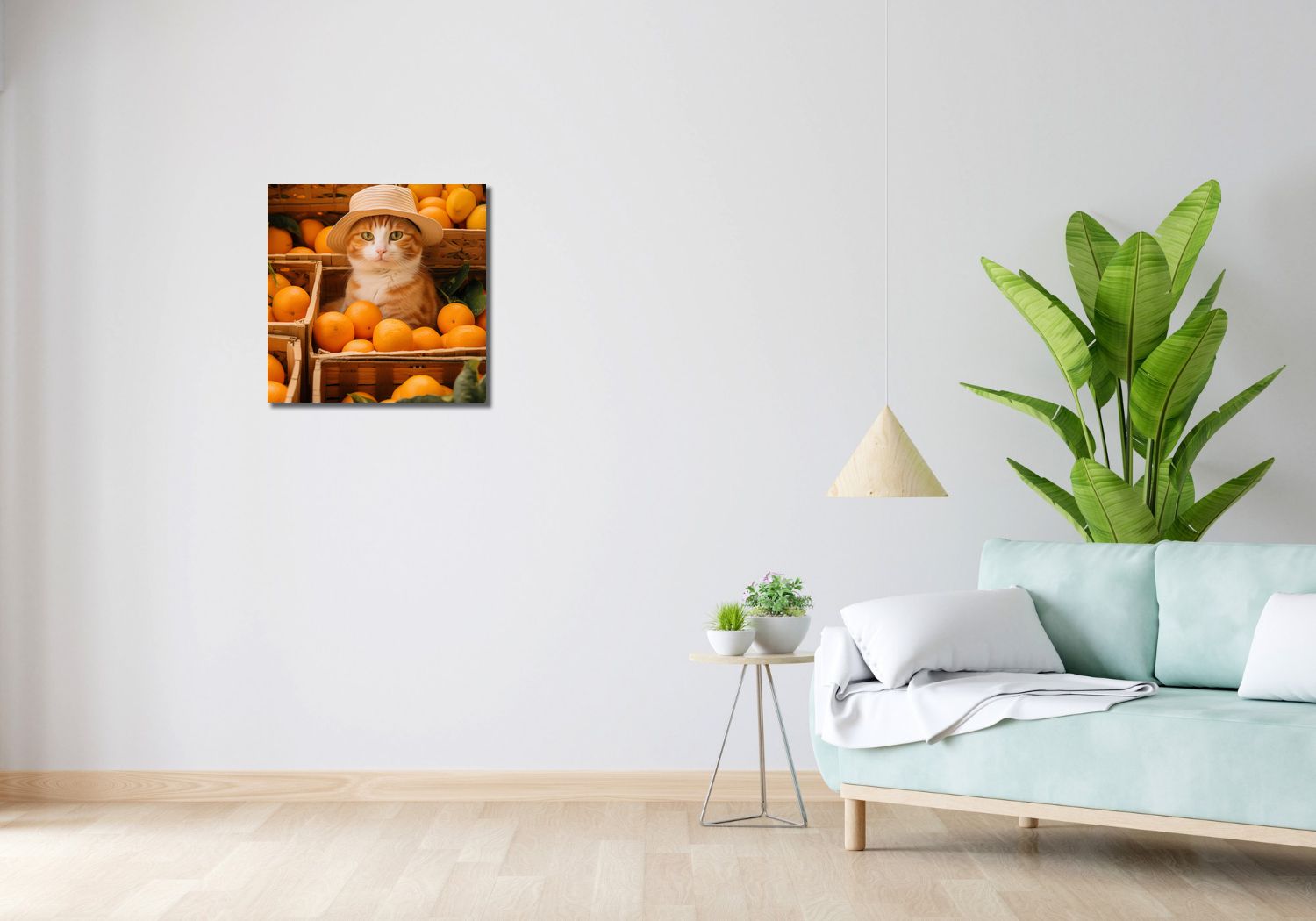 Obraz 50x50cm Kot w Pomarańczach