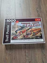 Puzzle Trefl 100 amerykańska kolej USA railway purchase ticket erie