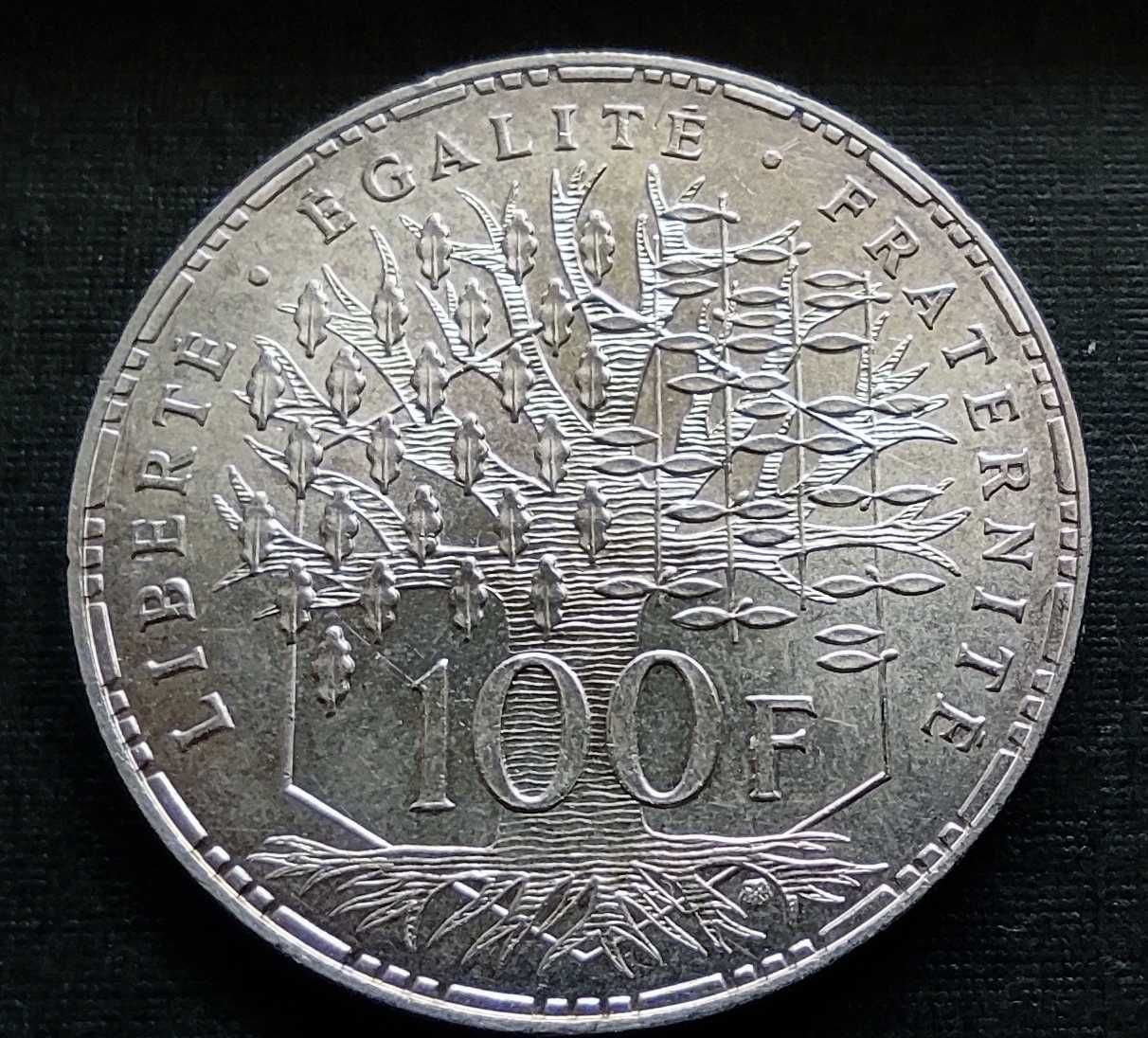 Srebrna moneta 100 F Francja z 1983 roku