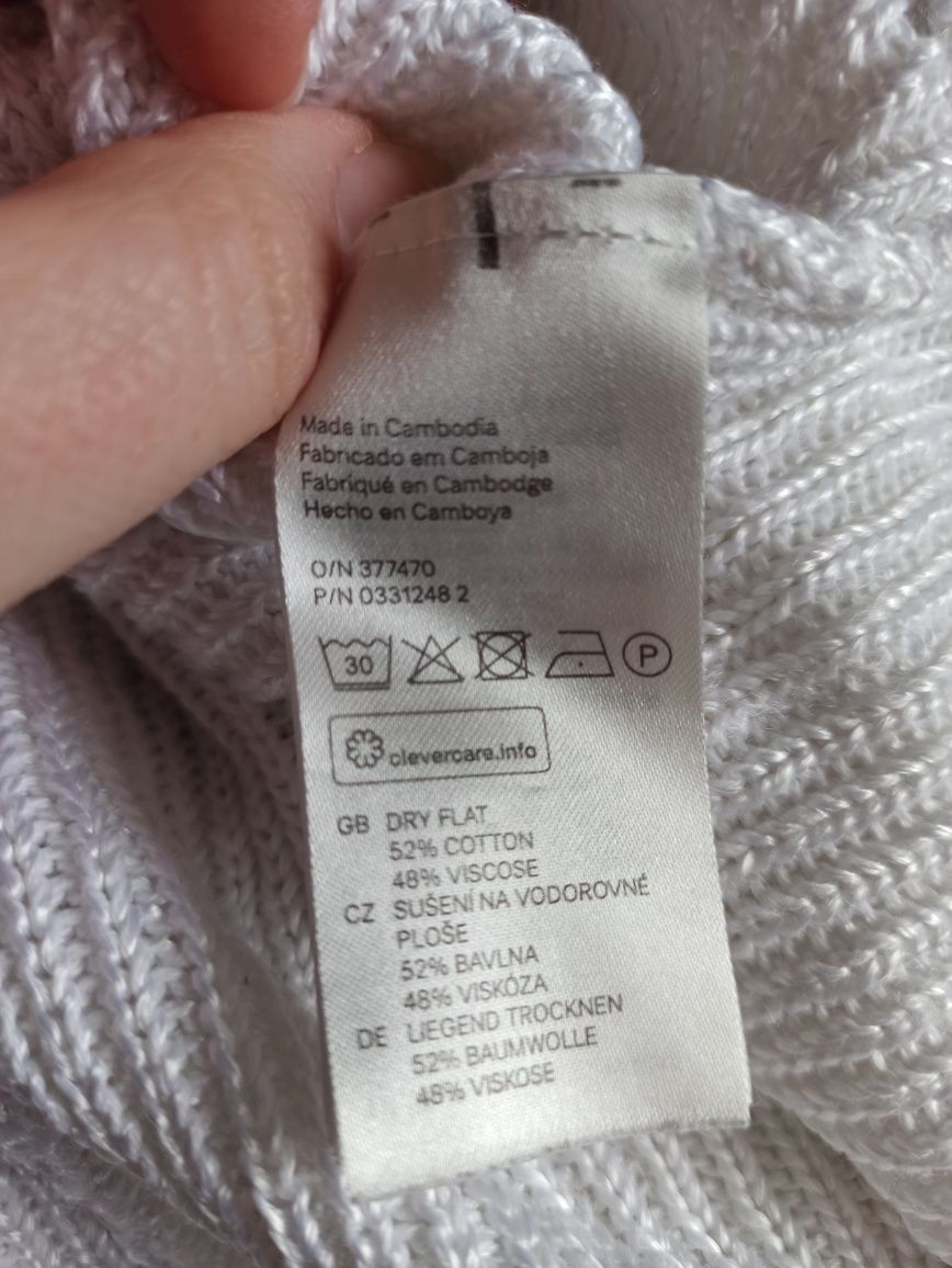 Sg Sweter damski 34 , XS H&M biały sweterek 34 , XS topcrop