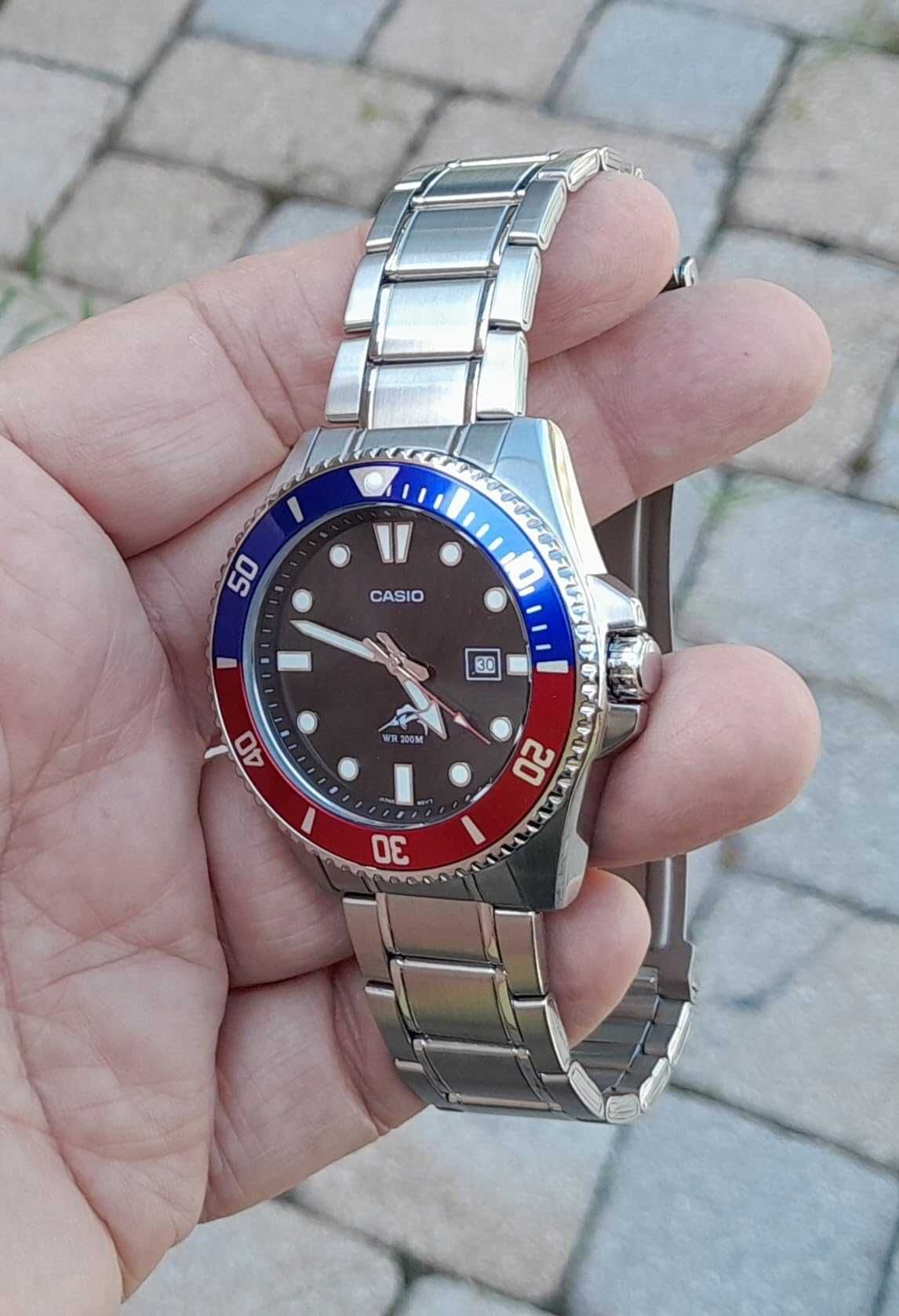 Часы Casio Duro MDV-106DD-1A чорний-Pepsi Годинник чоловічий,Оригінал