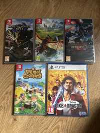 Monster hunter rise stories Animal Crossing yakuza Nintendo Switch ps5