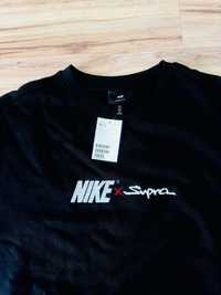 Bluza Nike x Supra custom bootleg czarna over size L czarna
