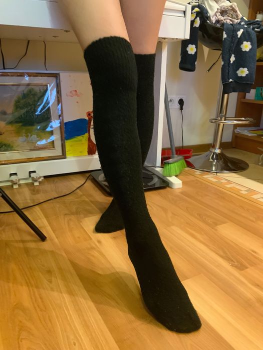 Skarpety cieple frotte czarne