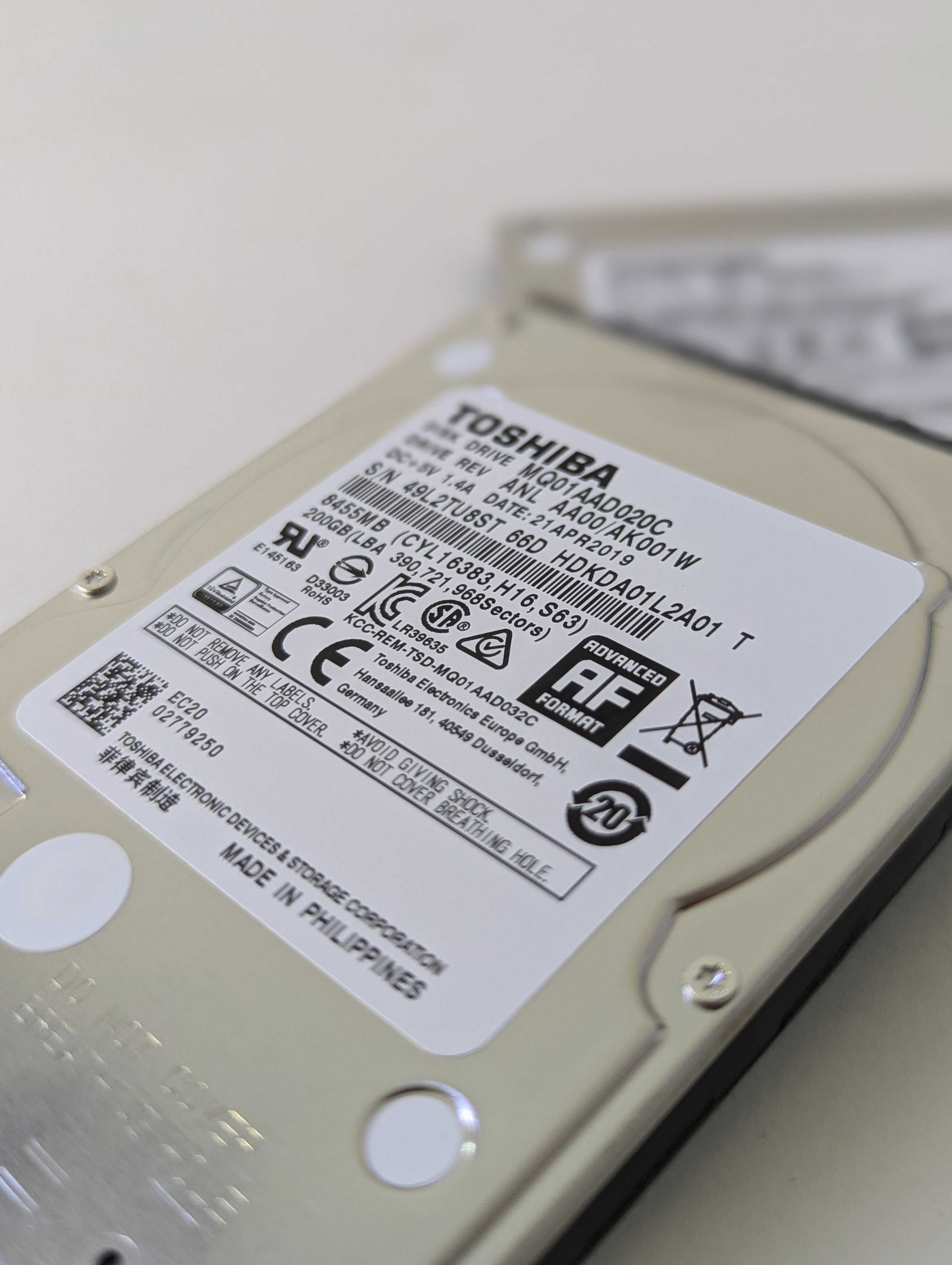 НОВІ HDD 200Gb / Жорсткий диск 2.5 дюйма Toshiba в упаковці
