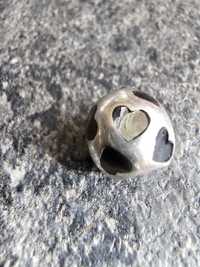 Pandora oryginalny charms srebrny czarne emaliowane serca