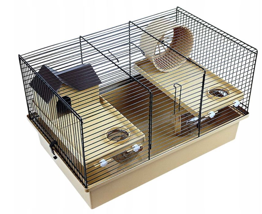 Klatka do chomika z tunelami i kołowrotkiem, zestaw startowy