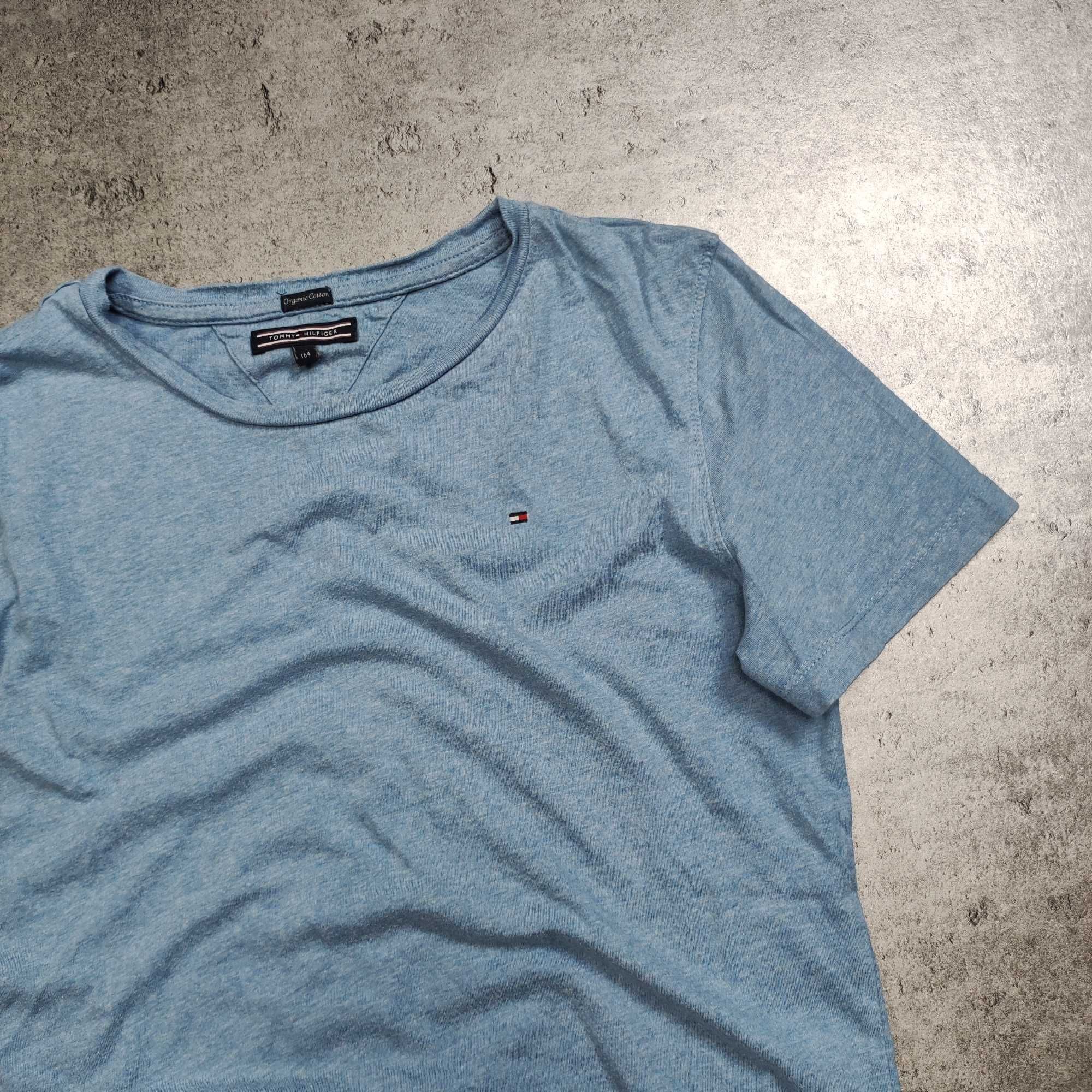 DAMSKA Koszulka PREMIUM Bawełna Błękitna Tommy Hilfiger Małe Logo