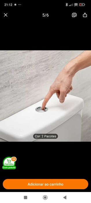 Botão de descarga vaso sanitário