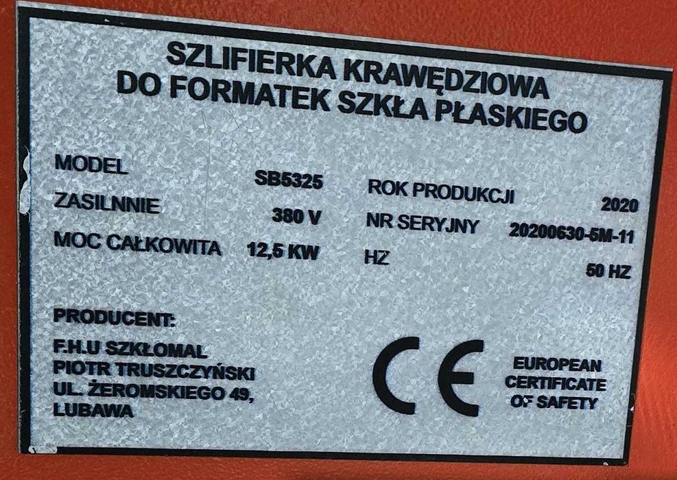 szlifierka szkła Szkłomal SB5325