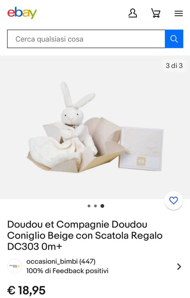 Doudou et Compagnie Paris зайчик кролик