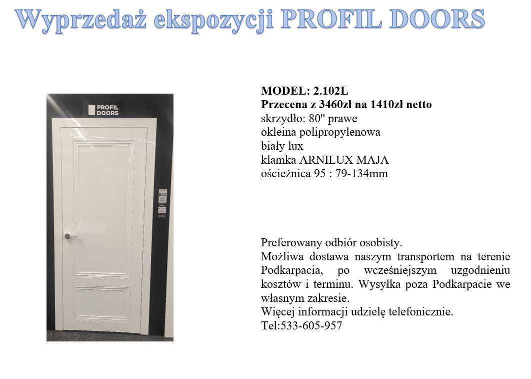Drzwi wewnętrzne profildoors 2.102L 80 prawe