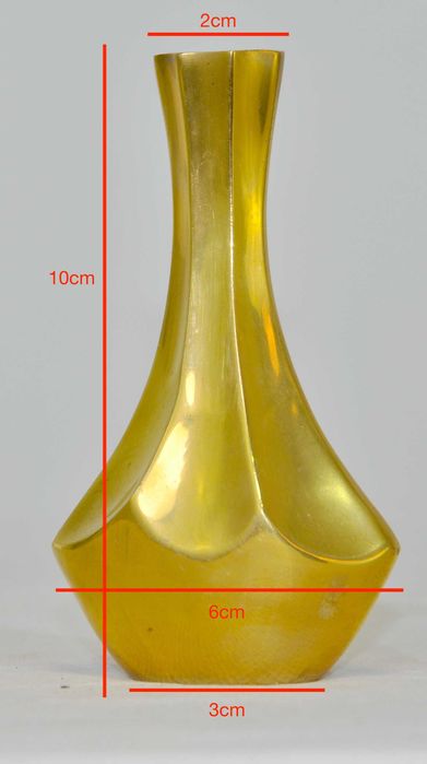 Mosiężny Wazonik z Mosiądzu Wąski ze Żłobieniami Nowy z Indii