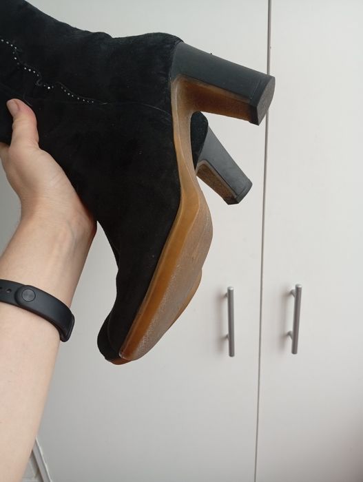 Чоботи жіночі замшеві, європейська зима, 40р., б/в