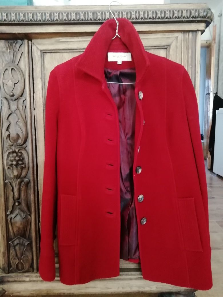 Karen Millen Płaszcz czerwony wełniany M
