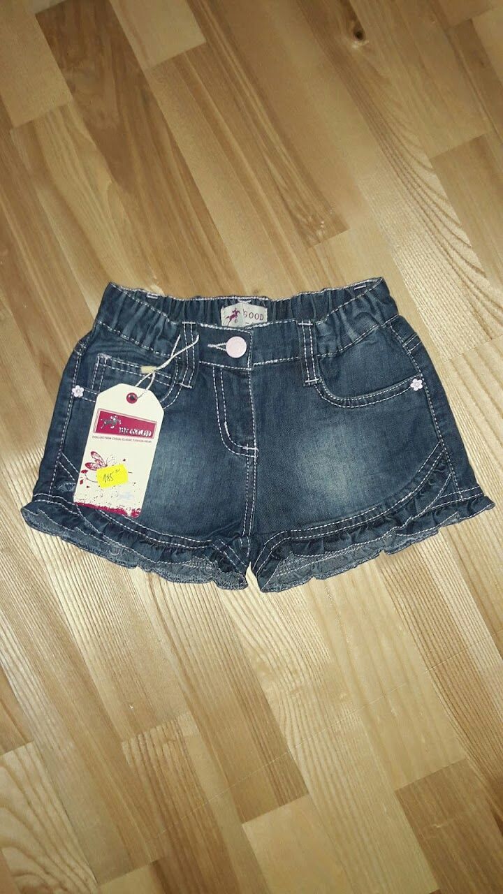 Летние джинсовые шорты для девочки на 4, 10, 12 лет