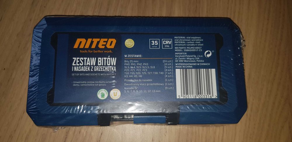 Zestaw bitów z grzechotką lub uchwytem NITEO