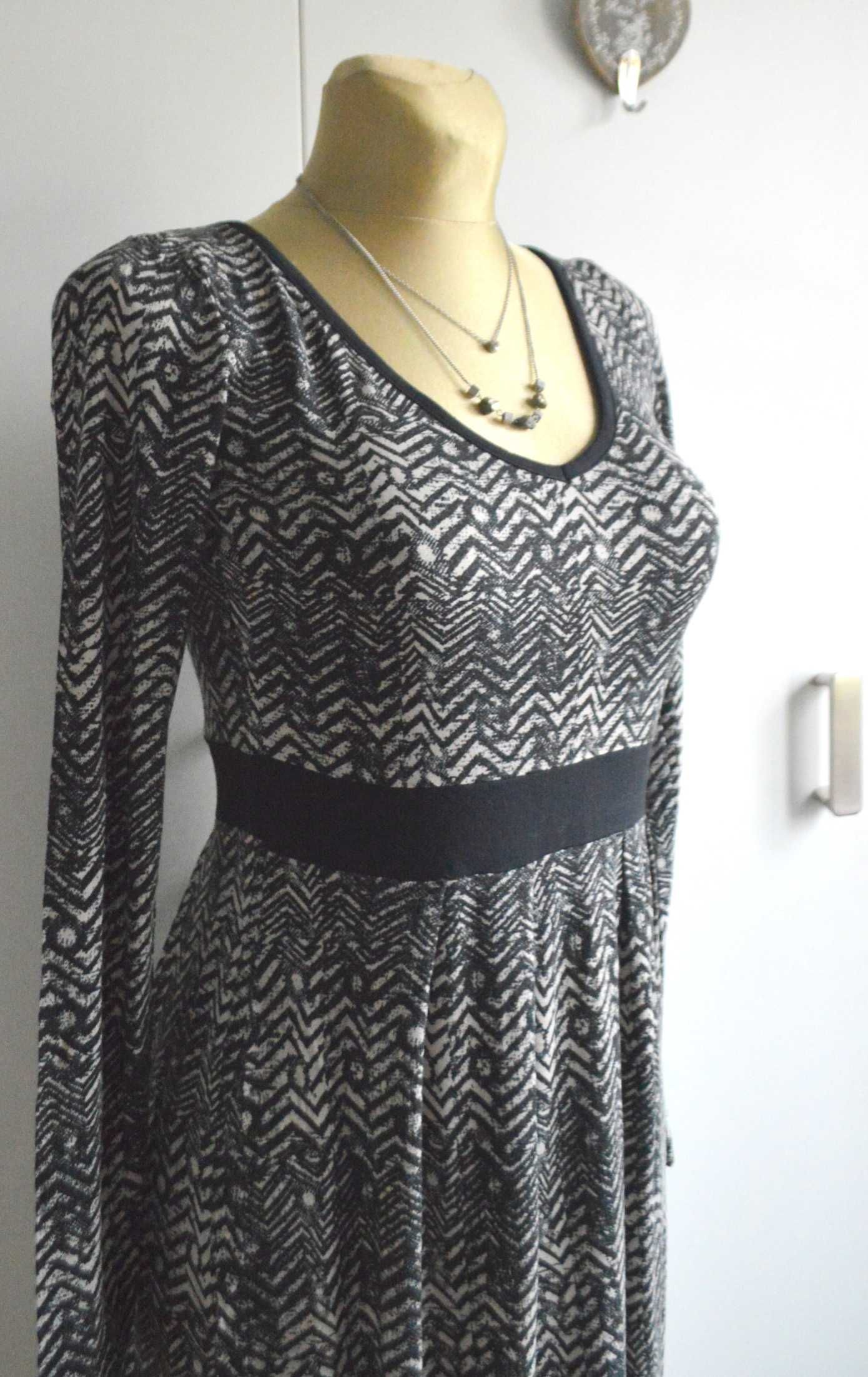 Tatuum sukienka S/M premium stylowa wzór print wiskoza minimalizm cos.
