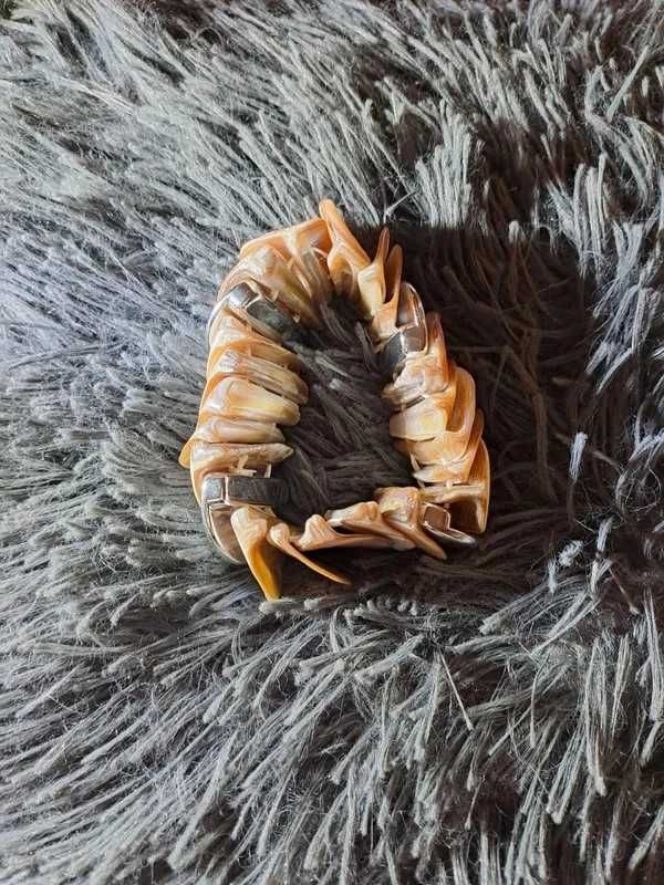 Bransoleta z masy perłowej, beż i brąz