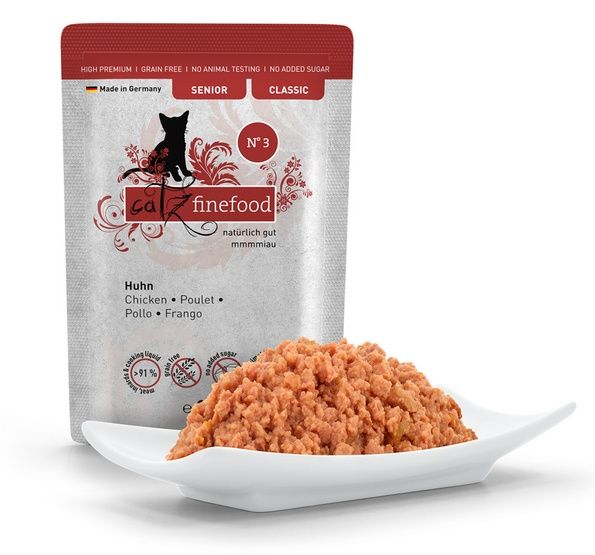 Karma dla starszych kotów bez zbóż i GMO - Catz Finefood KURCZAK 85g