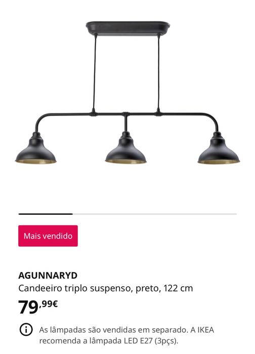 Candeeiro triplo suspenso