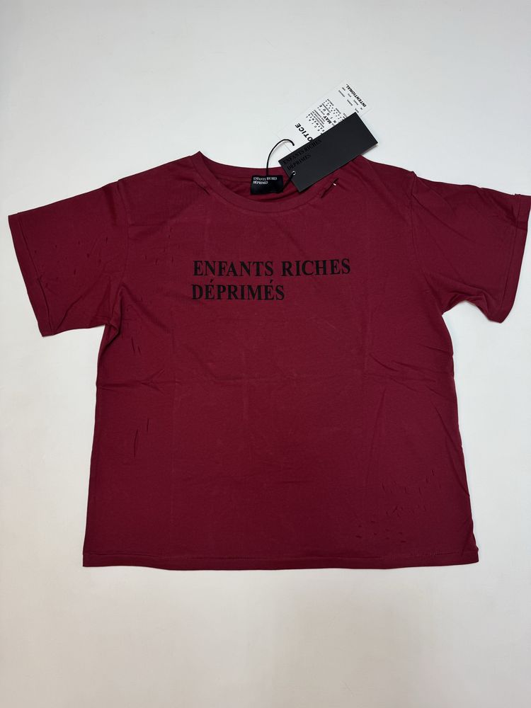Футболка Enfants Riches Burgundy Classic Logo S M L vetements cropped