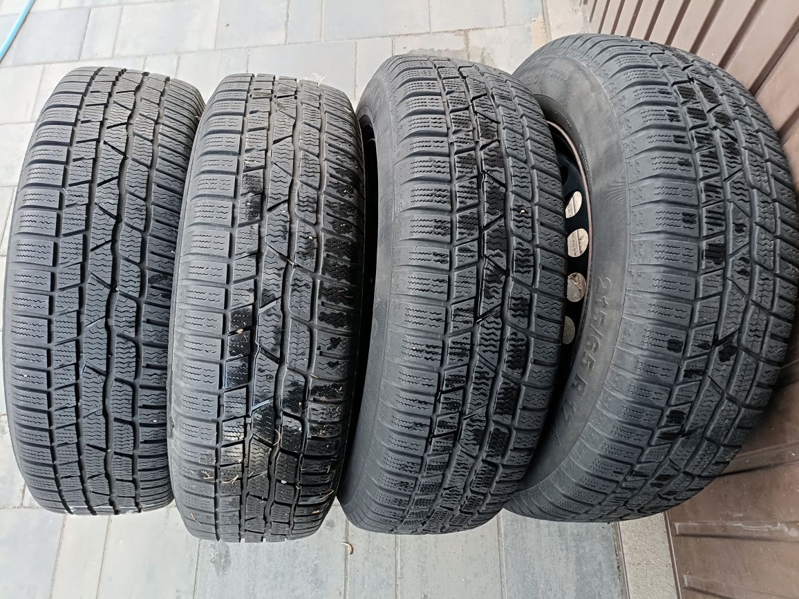 Koła zimowe 5x112 17 cali VW TIGUAN. Opony zimowe Continental, kołpaki