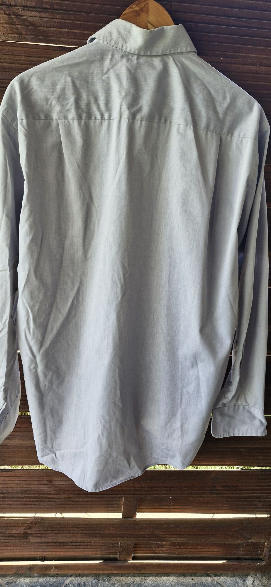 Koszula męska gładka szara L XL