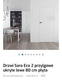 Drzwi DRE Sara Eco 2 80cm prawe - skrzydło i ościeżnica ukryta odwrotn